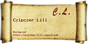Czipczer Lili névjegykártya
